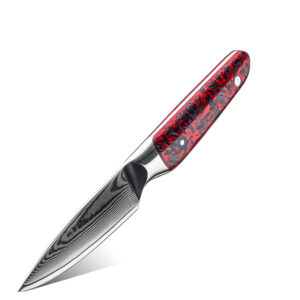 Couteau d’office Grandsharp – 3,7 pouces, acier damassé