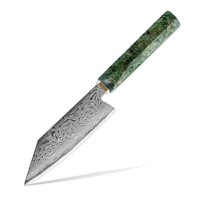 Couteau Kiritsuke Grandsharp – 5,5 pouces, acier damassé