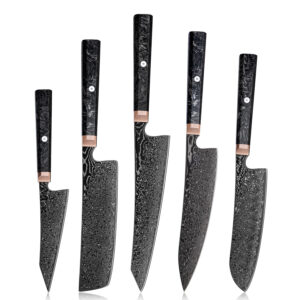 Ensemble de couteaux Grandsharp – 5 pièces, 67 couches, acier damassé