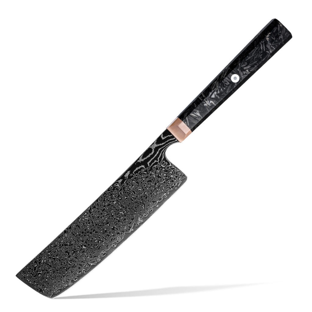 Couteau Nakiri Grandsharp – 7 pouces, 67 couches, acier damassé