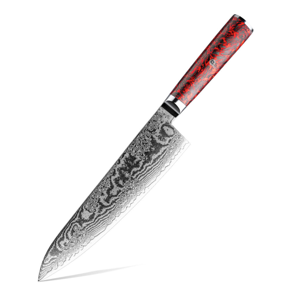 Couteau de chef Grandsharp – 8,5 pouces, 67 couches, acier damassé