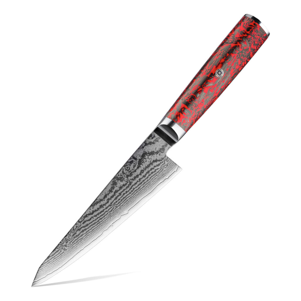 Couteau utilitaire Grandsharp – 6 pouces, 67 couches, acier damassé
