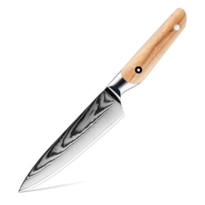 Couteau utilitaire Grandsharp – 5,5 pouces, 67 couches, acier damassé