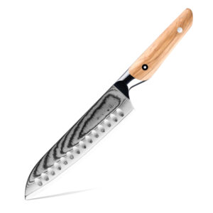 Couteau Santoku Grandsharp – 7,4 pouces, 67 couches, acier damassé