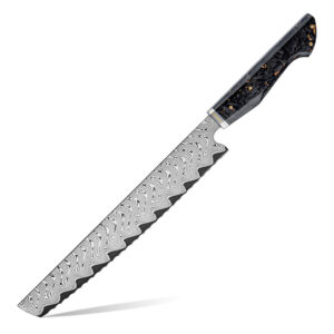 Couteau à pain Grandsharp – 9,5 pouces, 67 couches, acier damassé