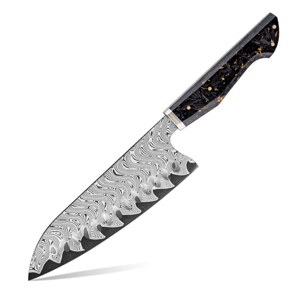 Couteau Santoku Grandsharp – 7,5 pouces, 67 couches, acier damassé