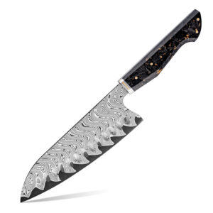 Couteau Santoku Grandsharp – 7,5 pouces, 67 couches, acier damassé