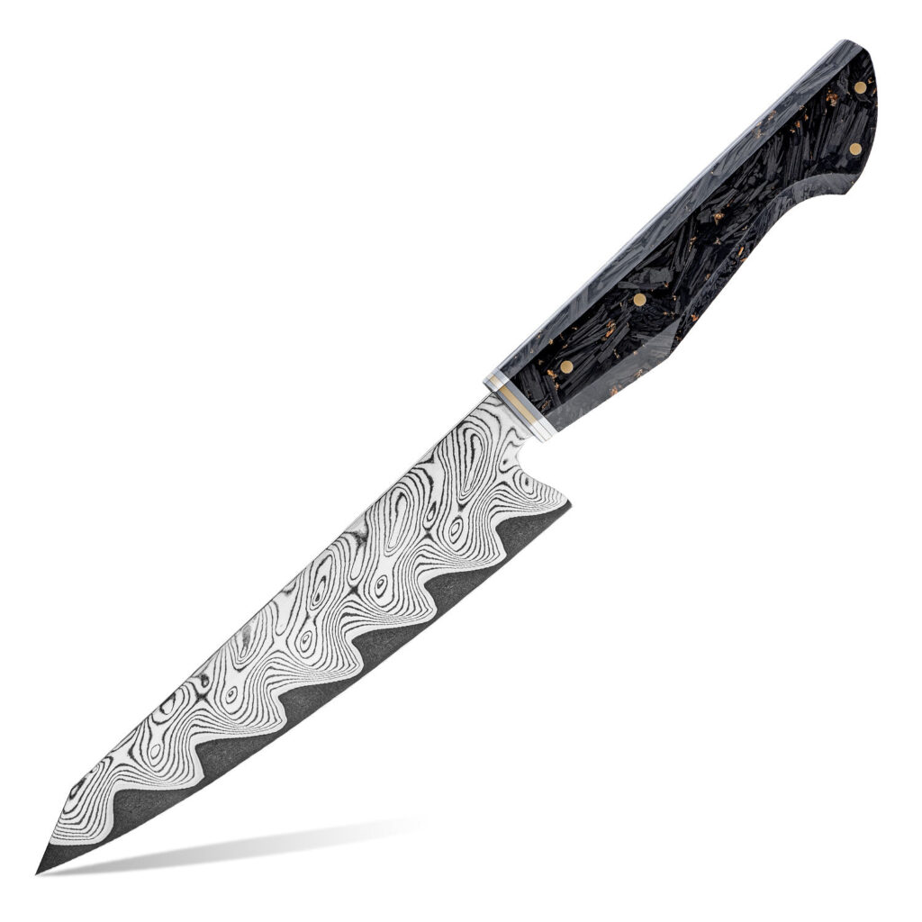 Couteau utilitaire Grandsharp – 5,5 pouces, 67 couches, acier damassé