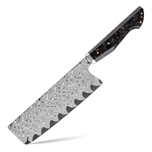 Couteau Nakiri Grandsharp – 7 pouces, 67 couches, acier damassé