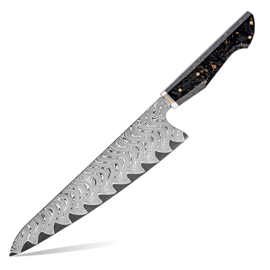 Couteau de chef Grandsharp – 9,5 pouces, 67 couches, acier damassé