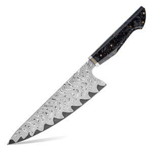 Couteau de chef Grandsharp – 8 pouces, 67 couches, acier damassé