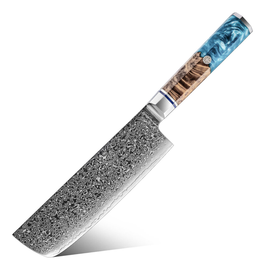 Couteau Nakiri Grandsharp – 7 pouces, acier damassé, 10CR15MOV