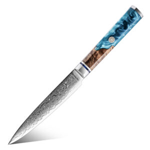 Couteau d’office Grandsharp – 4,3 pouces, acier damassé, 10CR15MOV