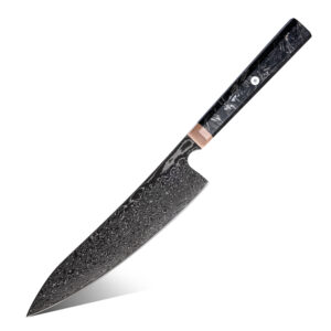 Couteau de chef Grandsharp – 8 pouces, 67 couches, acier damassé