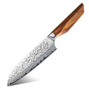 Couteau Santoku Grandsharp – 7 pouces, 67 couches, acier damassé, AUS10