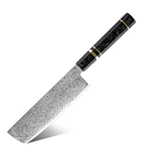 Couteau Nakiri Grandsharp – 7 pouces, 67 couches, acier damassé