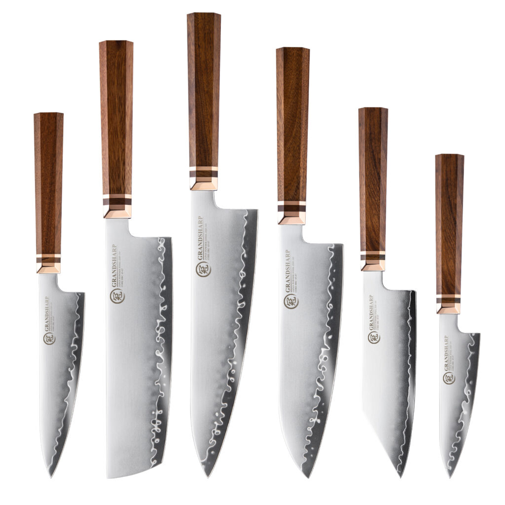 Ensemble de couteaux Grandsharp – 6 pièces, acier poudré, ZDP189