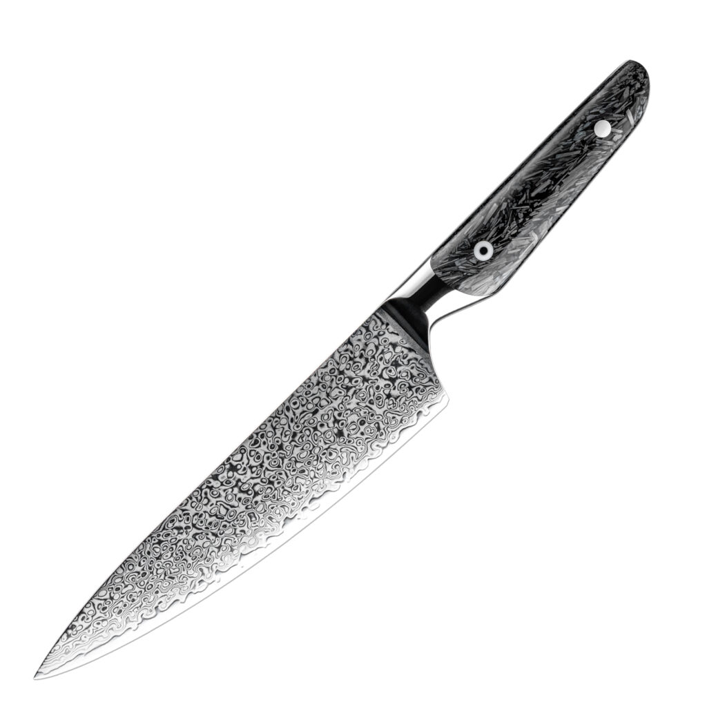 Couteau de chef Grandsharp – 8 pouces, 67 couches, acier damassé, AUS10