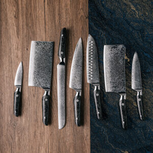 Couteau à pain Grandsharp – 67 couches, acier damassé, AUS10
