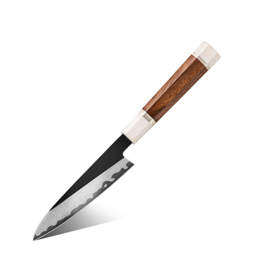 Couteau utilitaire Grandsharp – 5 pouces, 3 couches, acier carbone, PM204
