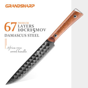 Couteau à trancher Grandsharp – 8 pouces, acier damassé