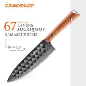 Couteau utilitaire Grandsharp – 6 pouces, acier damassé
