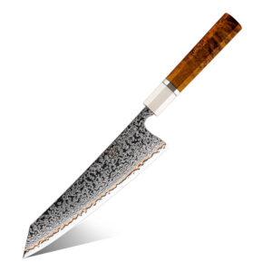 Couteau Kiritsuke Grandsharp – 8 pouces, 55 couches, acier damassé, noyau cuivre