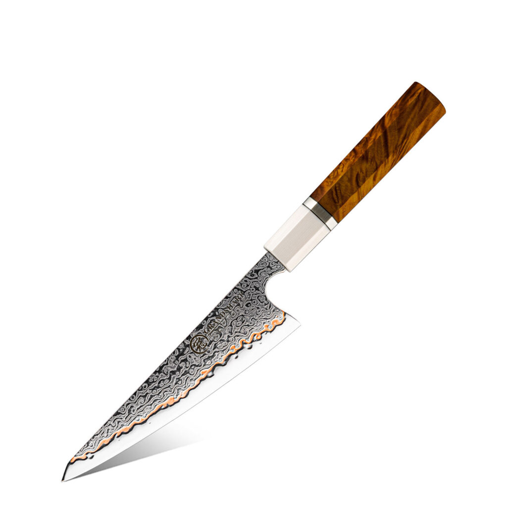 Couteau Garasuki Grandsharp – 6 pouces, 55 couches, acier damassé