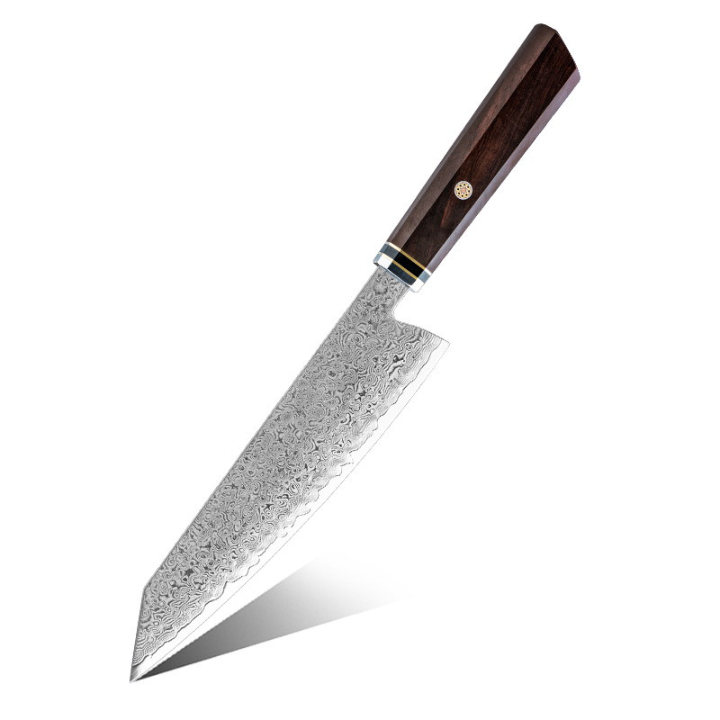 Couteau Kiritsuke Grandsharp – 8 pouces, 67 couches, acier damassé